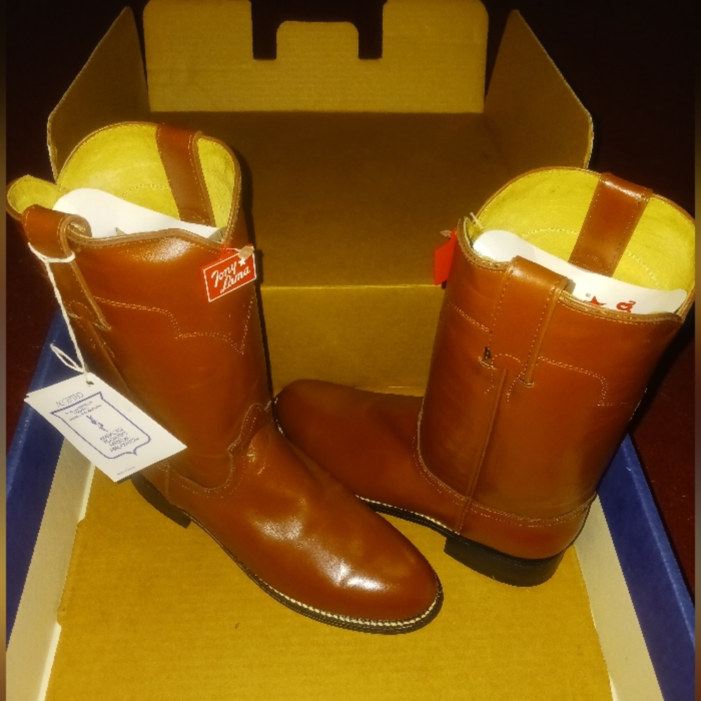 Tony Lama Brown Leather Western Boots
